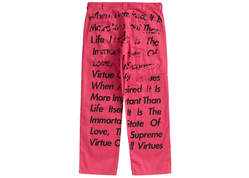 Pre-owned Junya Watanabe Cdg Man Printed Work Pant Bright Pink