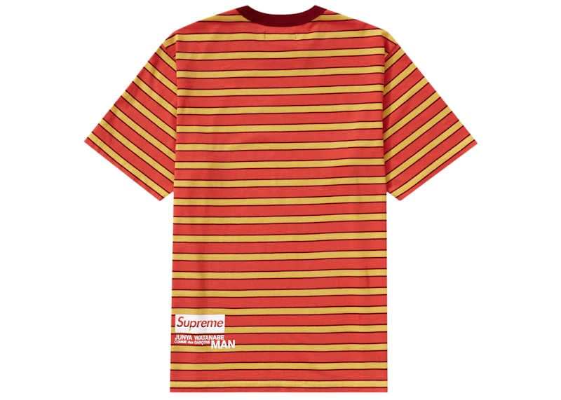 Supreme pink and yellow cheap striped shirt