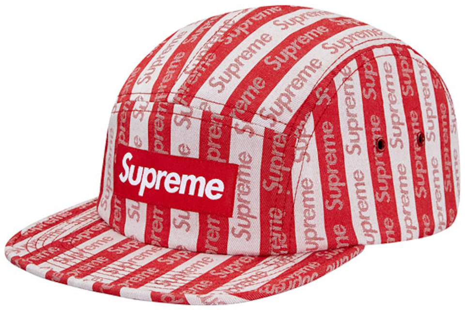 Supreme Jacquard All Over Camp Cap Red