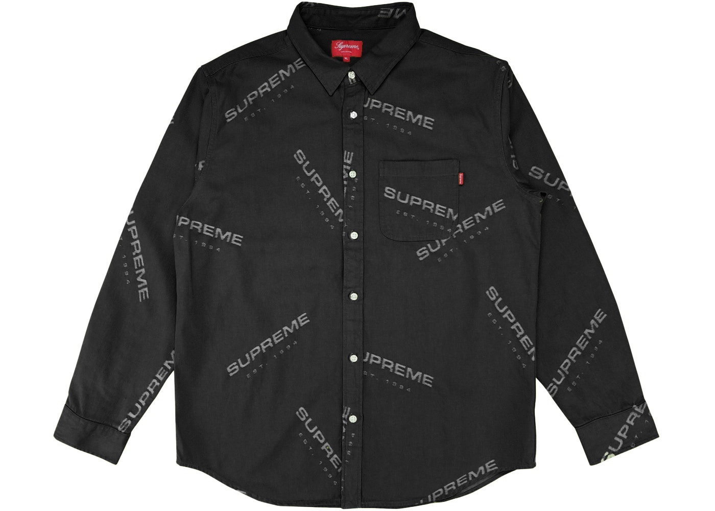 Supreme Jacquard Denim Shirt Black - FW17