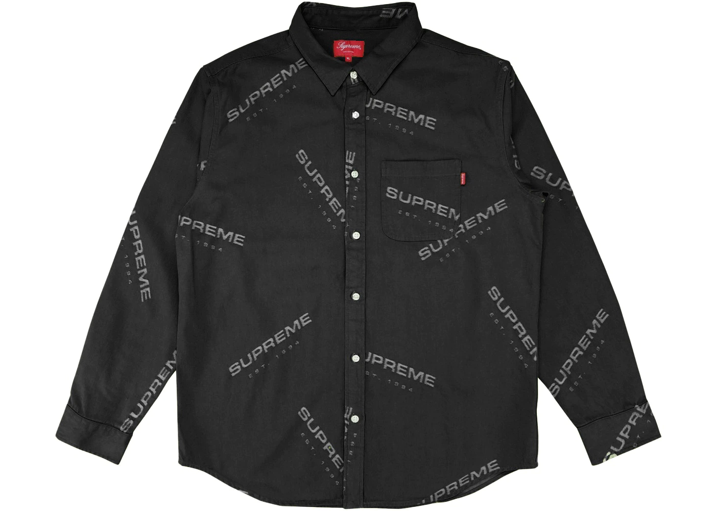 Supreme Jacquard Denim Shirt Black Men's - FW17 - US