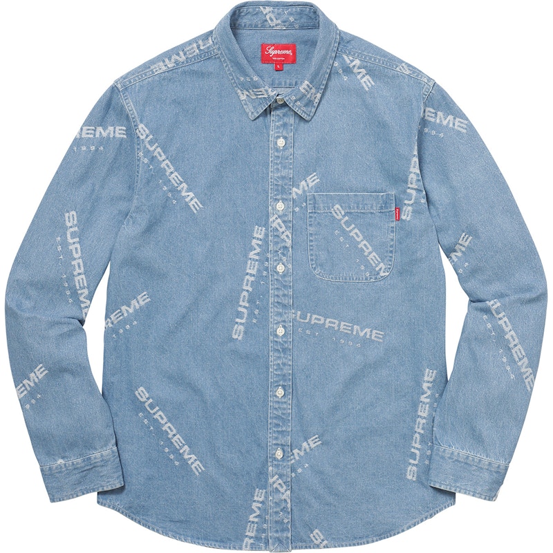 Supreme Jacquard Denim Shirt Blue