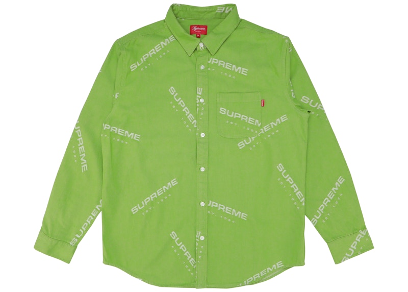 Supreme Jacquard Denim Shirt Lime - FW17 - US