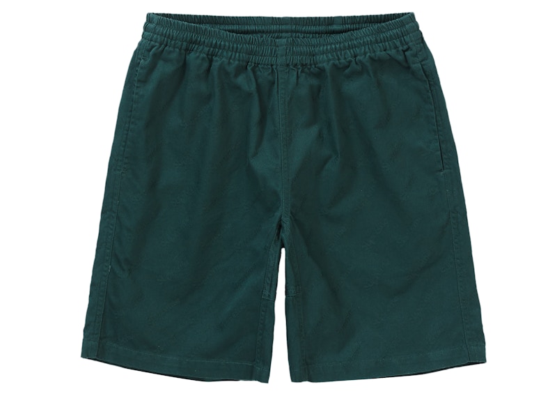 Supreme Jacquard Logo Twill Short Forest Green Men's - FW19 - US