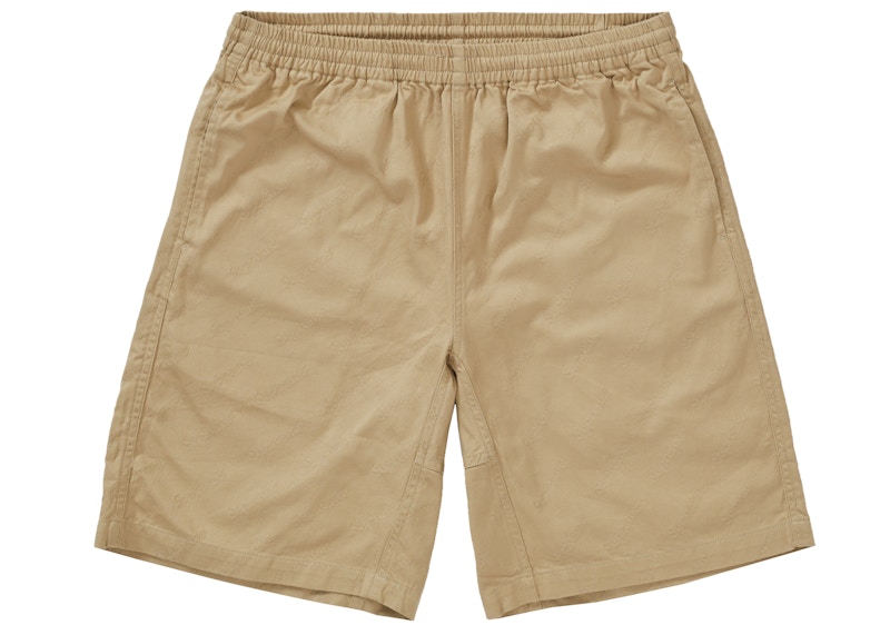 Supreme Jacquard Logo Twill Short Tan Men's - FW19 - US