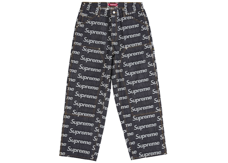 スケートボード Supreme Jacquard Logos Double Knee Denim Supreme Jacquard Logos Double Knee Denim Painter Jean Rigid Indigo
