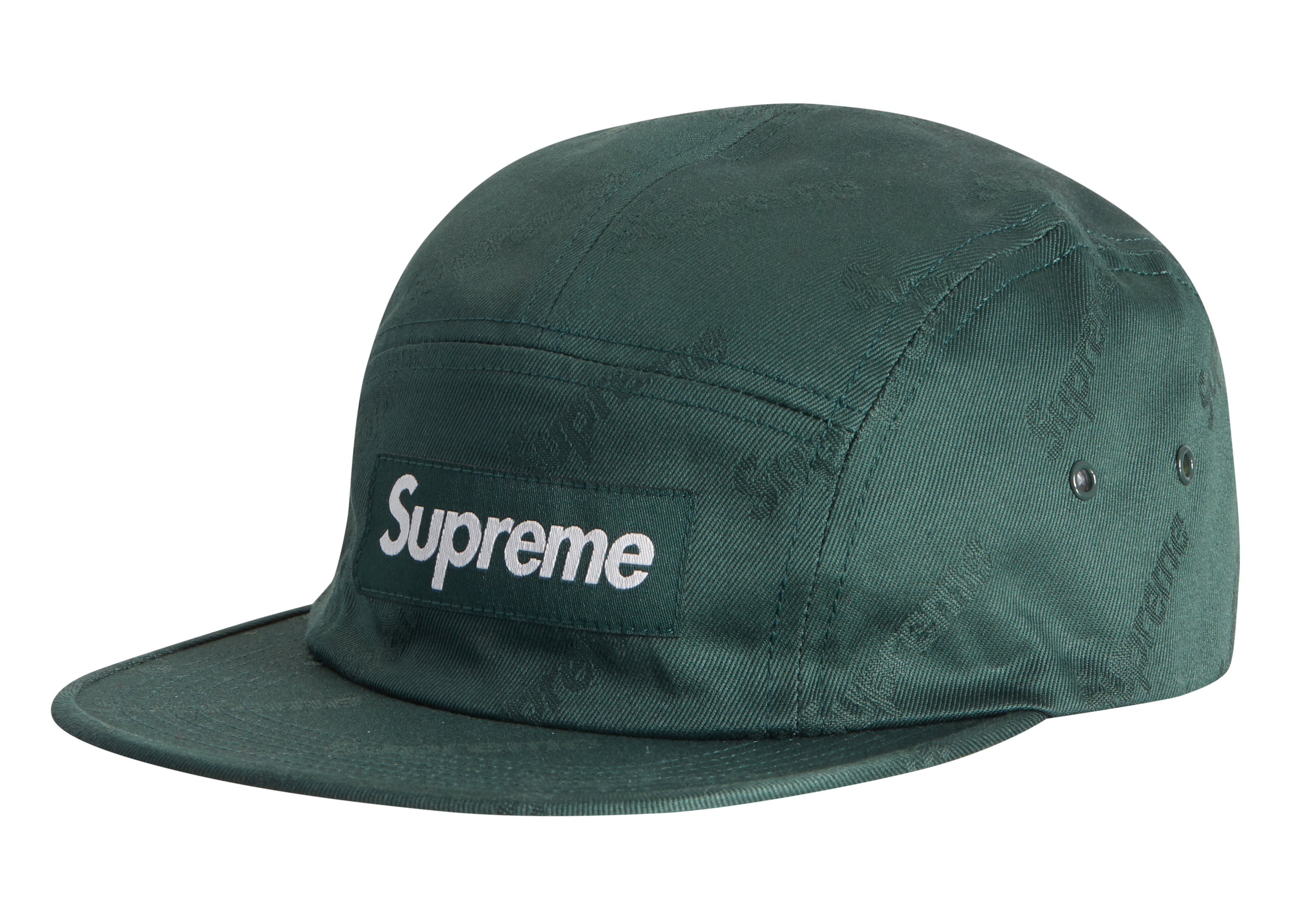 Supreme Jacquard Logos Twill Camp Cap Forest Green