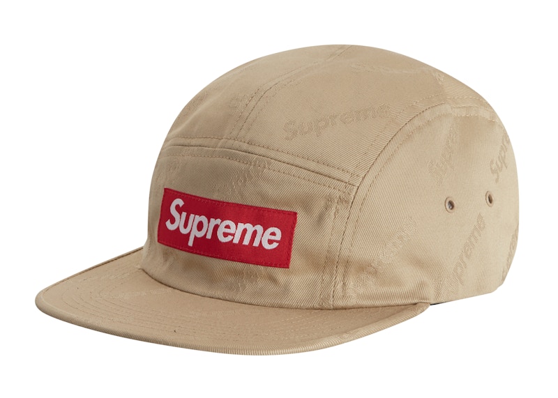 Supreme Jacquard Logos Twill Camp Cap Tan - FW19 - JP