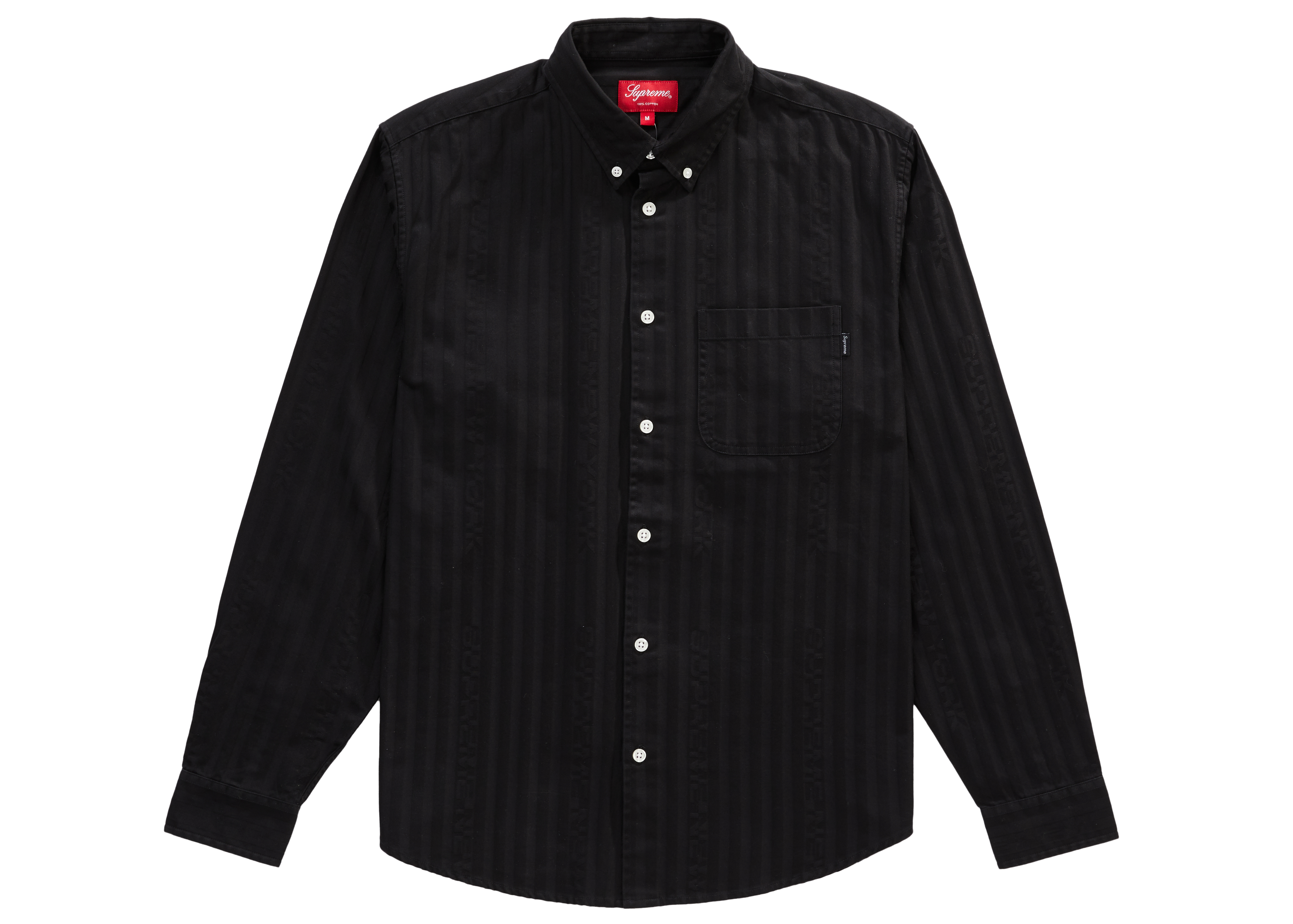 Supreme Jacquard Stripe Twill Shirt Black