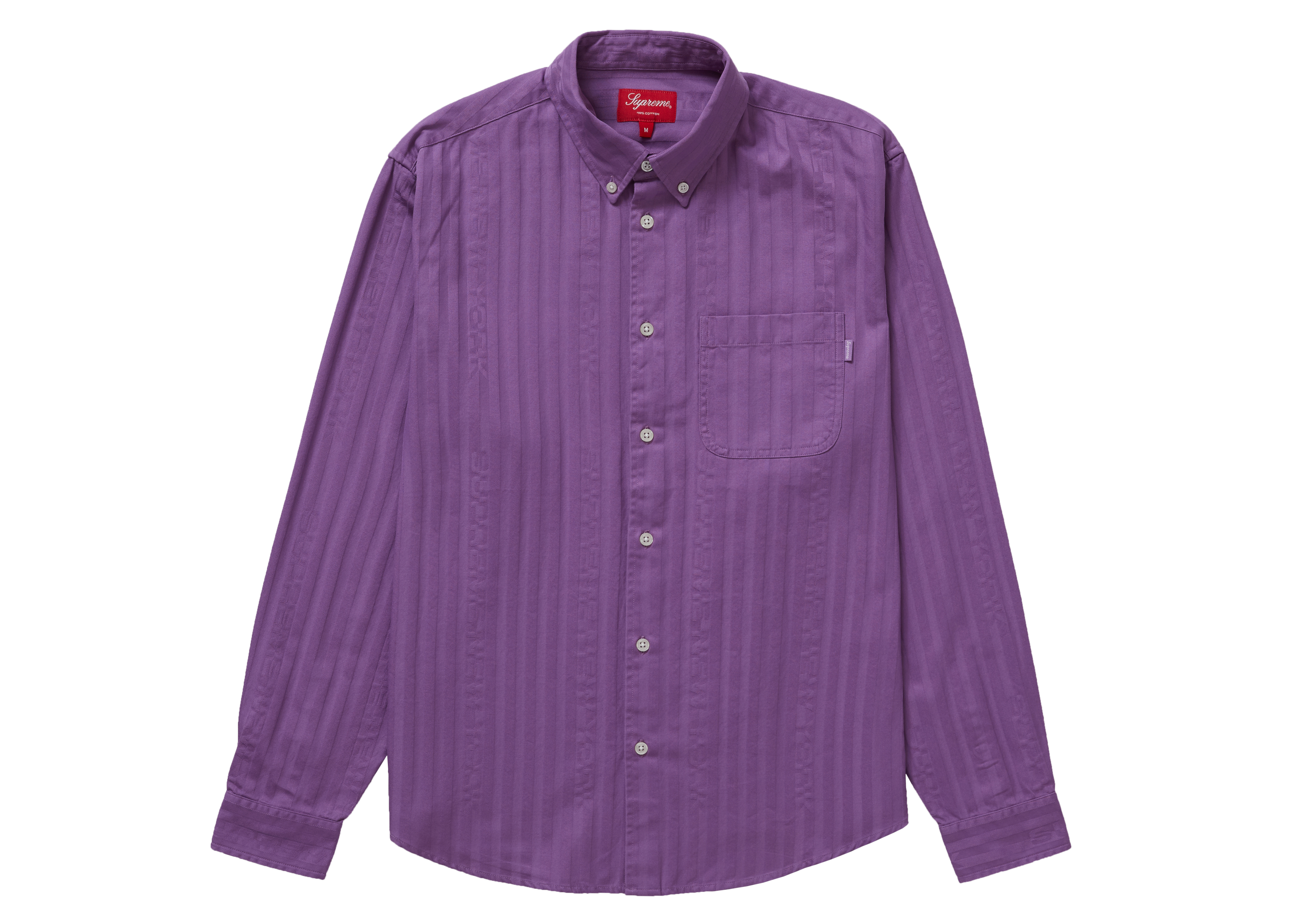 Supreme Jacquard Stripe Twill Shirt Dusty Purple Men's - FW20 - US