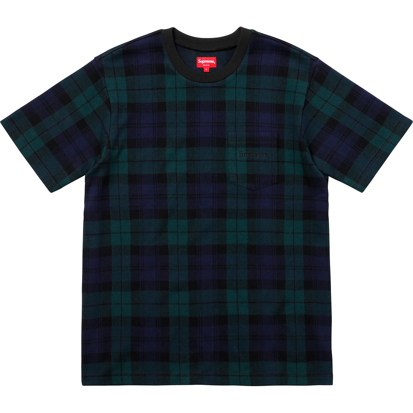 在庫限りsupreme Jacquard Tartan Plaid Pocket Tee Tシャツ/カットソー(半袖/袖なし)