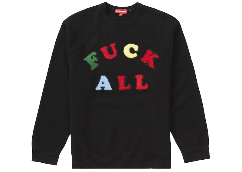 Supreme Jamie Reid Fuck All Sweater Black Men's - SS21 - GB