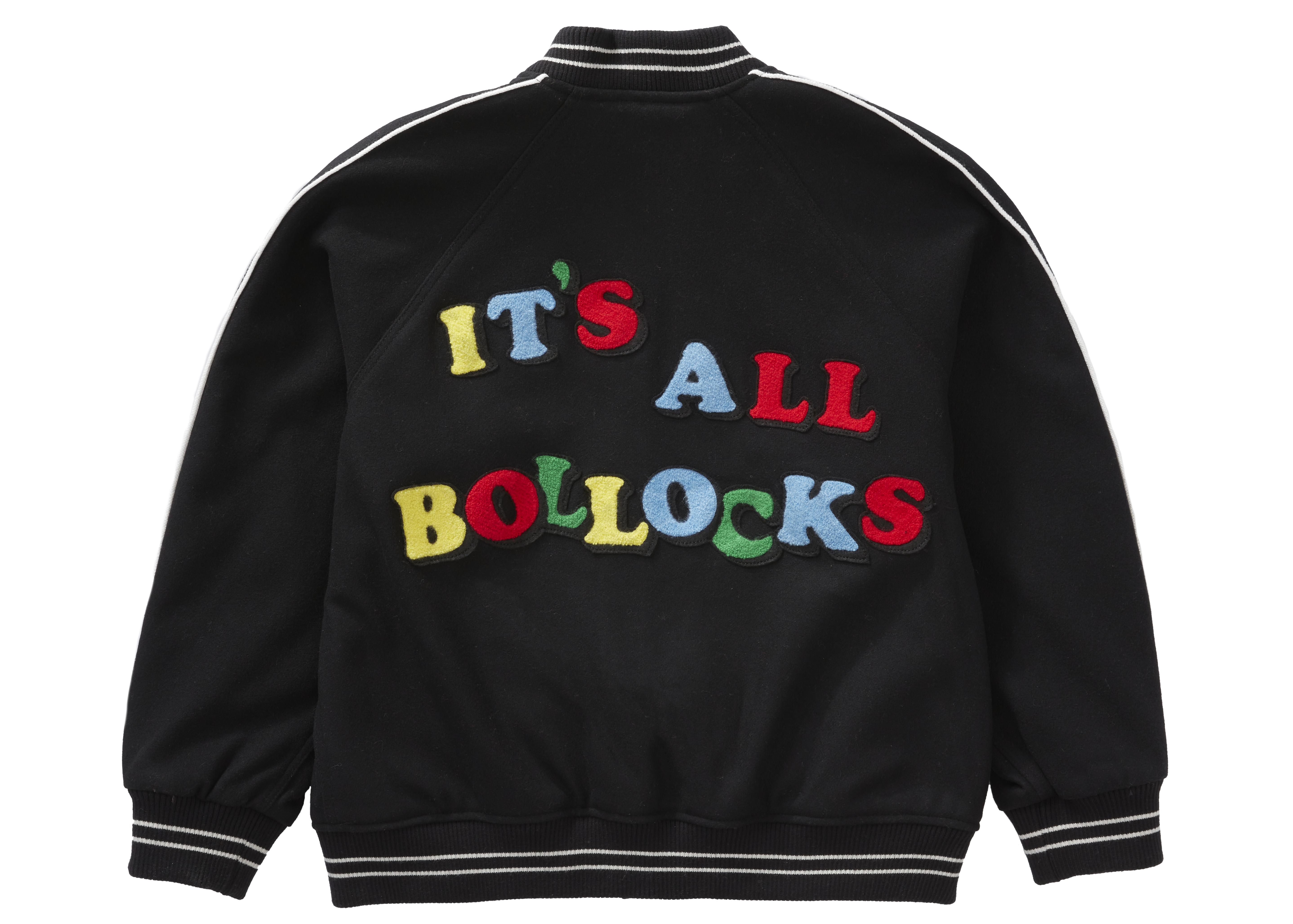 Supreme Jamie Reid It's All Bollocks Varsity Jacket Black