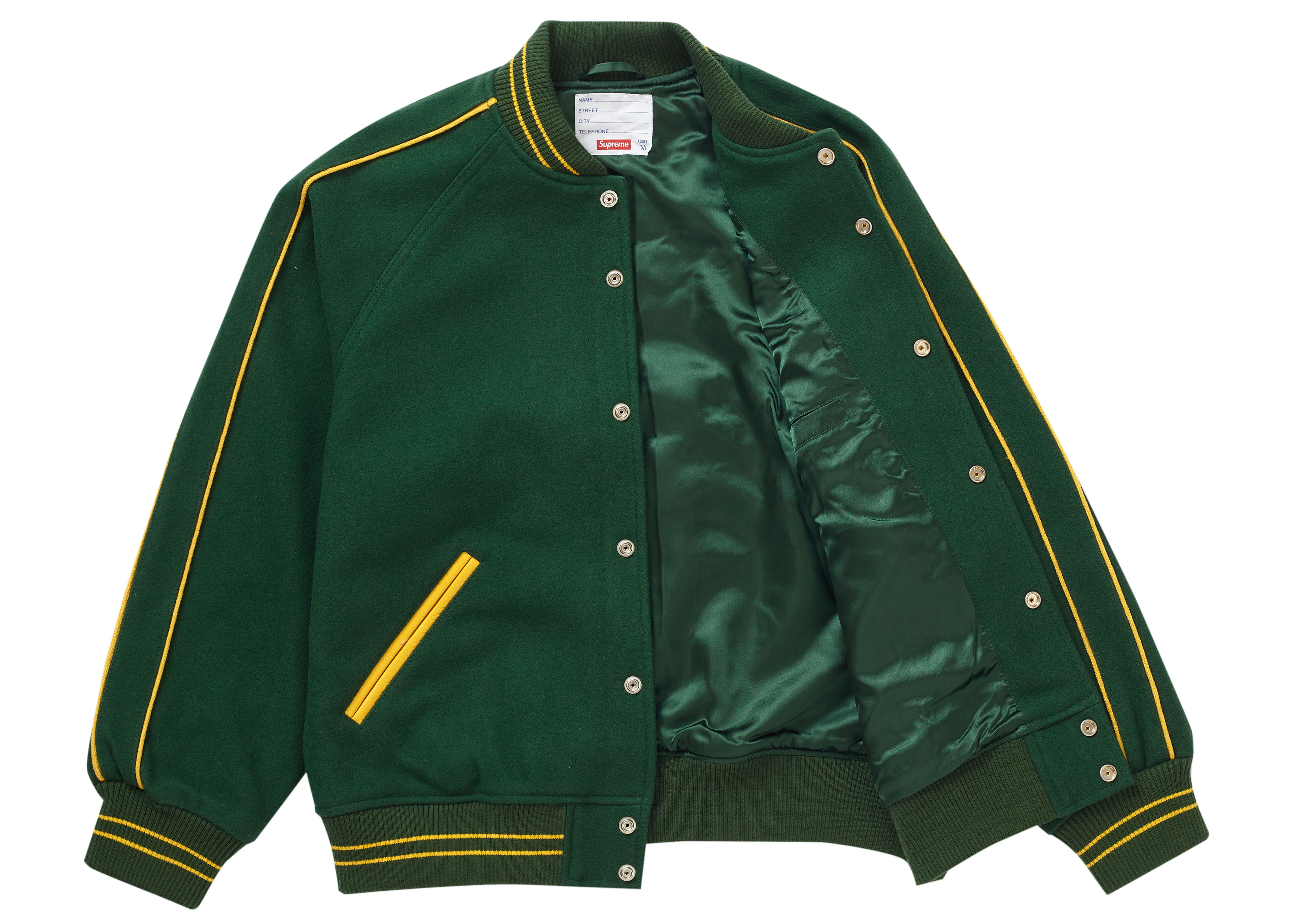 Supreme Jamie Reid It's All Bollocks Varsity Jacket Dark Green