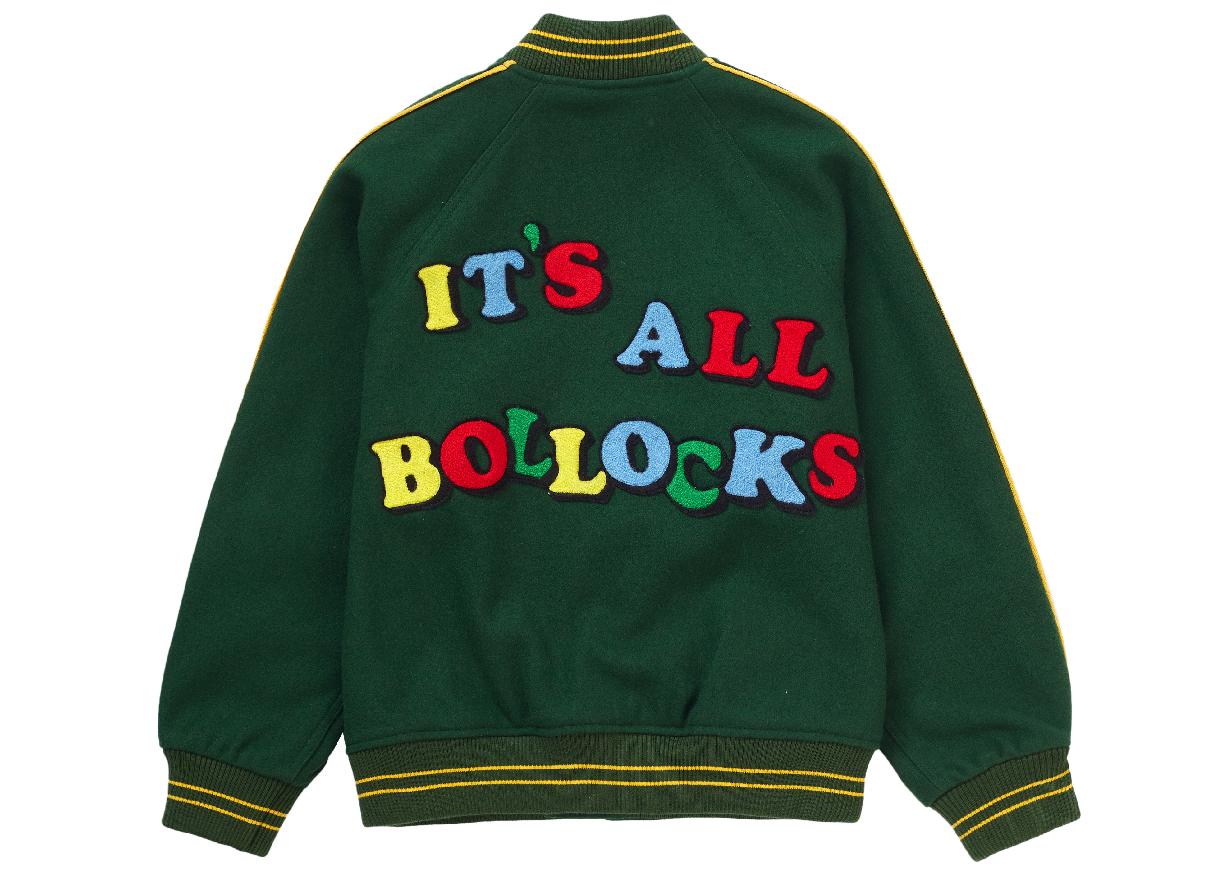 Supreme Jamie Reid It's All Bollocks Varsity Jacket Dark Green