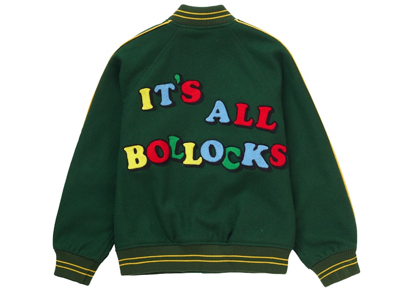 Supreme Jamie Reid It's All Bollocks Varsity Jacket Dark Green ...