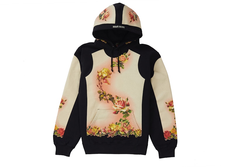 Supreme Jean Paul Gaultier Floral Print Hooded Sweatshirt Black ...