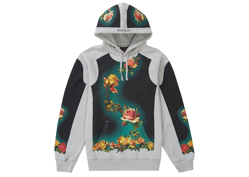 Supreme Jean Paul Gaultier Floral Print Hooded Sweatshirt Heather