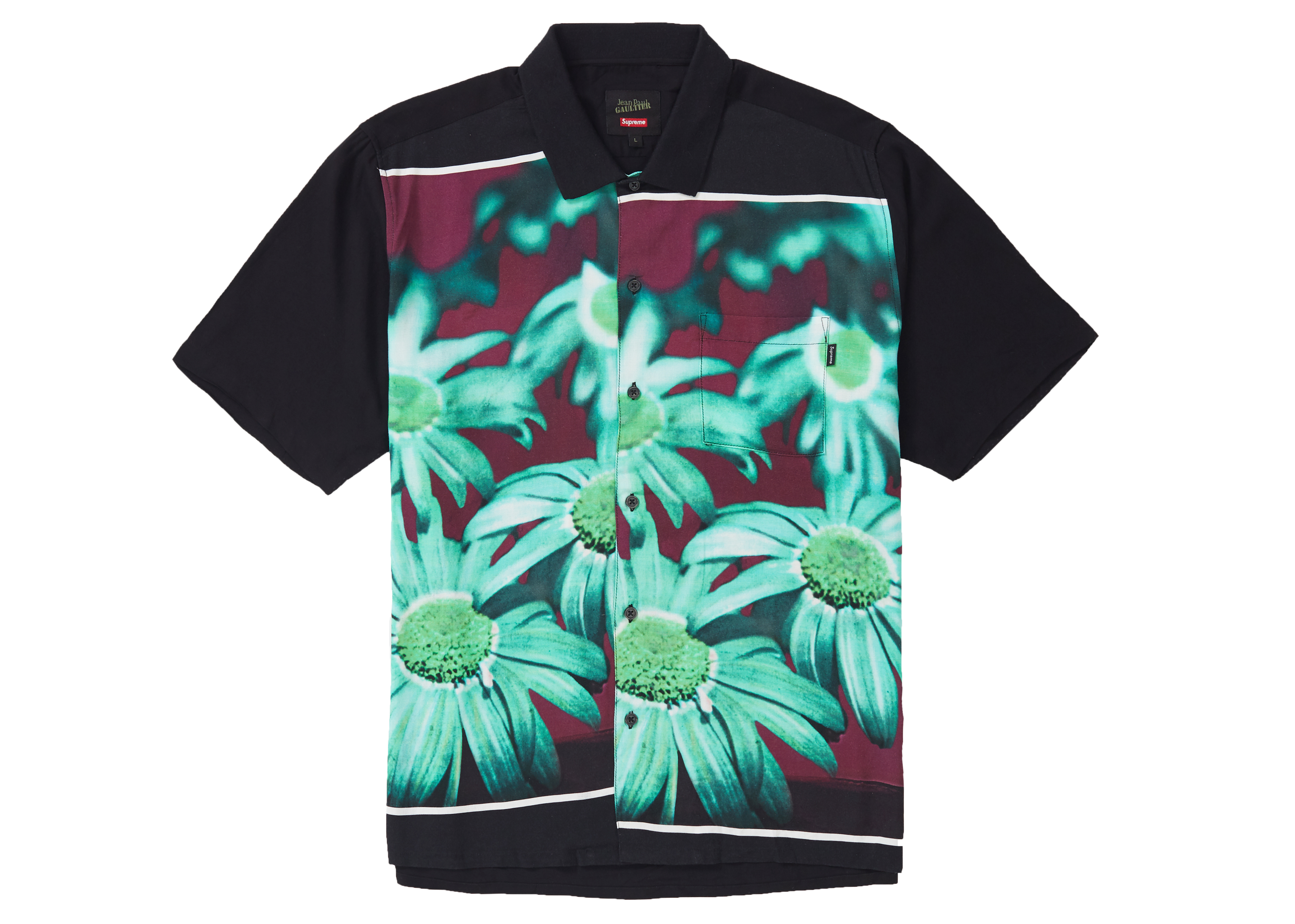 Supreme Jean Paul Gaultier Flower Power Rayon Shirt Black - SS19 - US