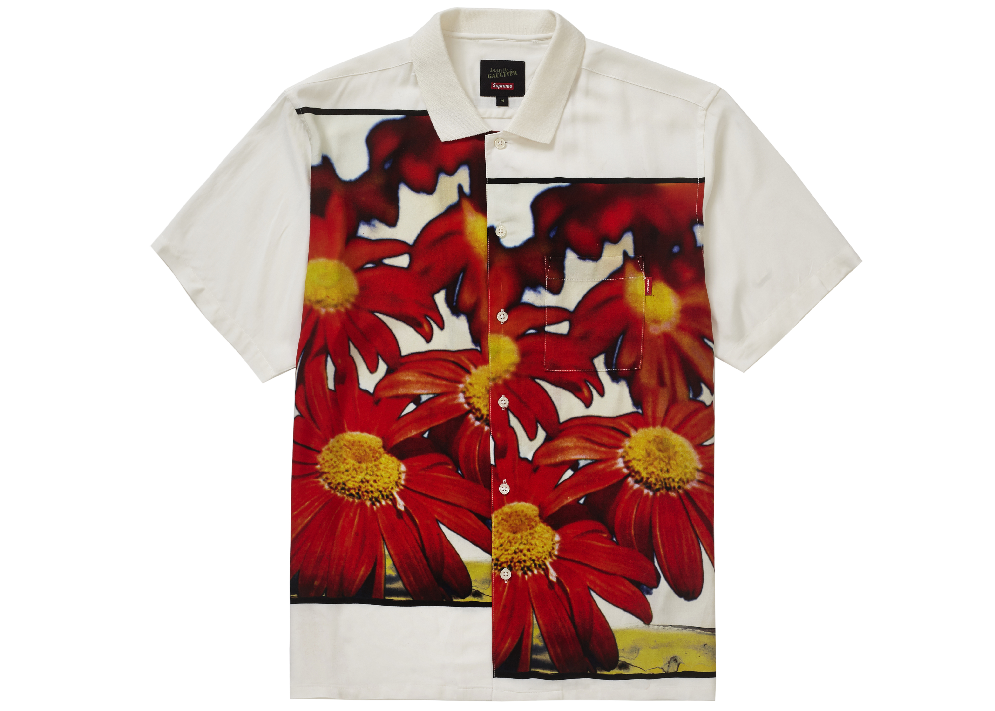 Supreme Jean Paul Gaultier Flower Power Rayon Shirt White Men's