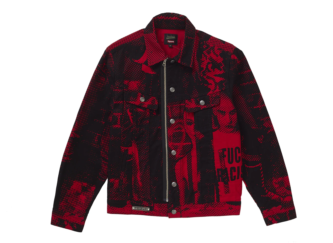 SS19 #Supreme x Jean Paul Gaultier 'Fuck Racism' Denim Jacket Sporting