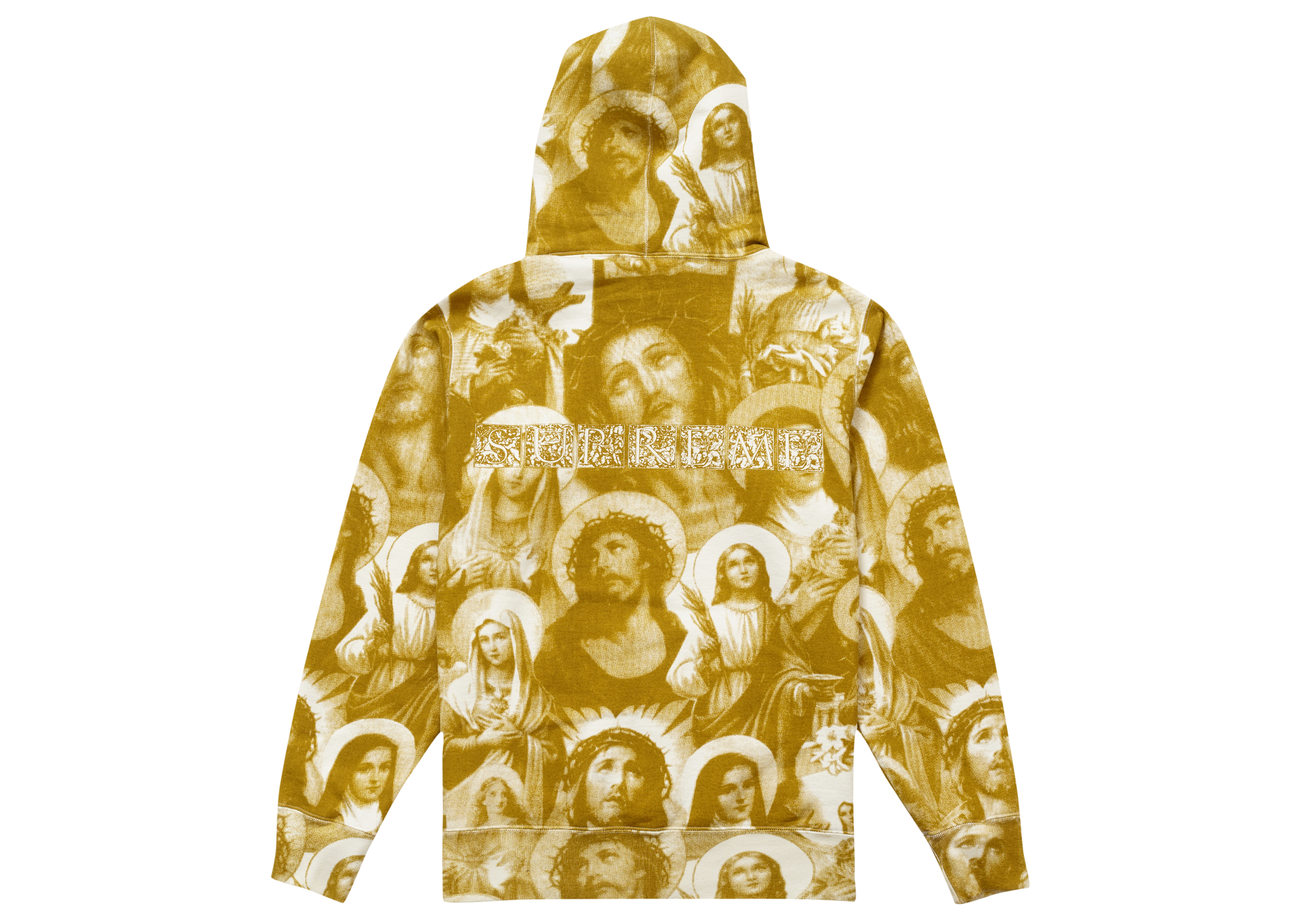 Supreme Jesus and Mary Hooded Sweatshirt Gold Men's - FW18 - US