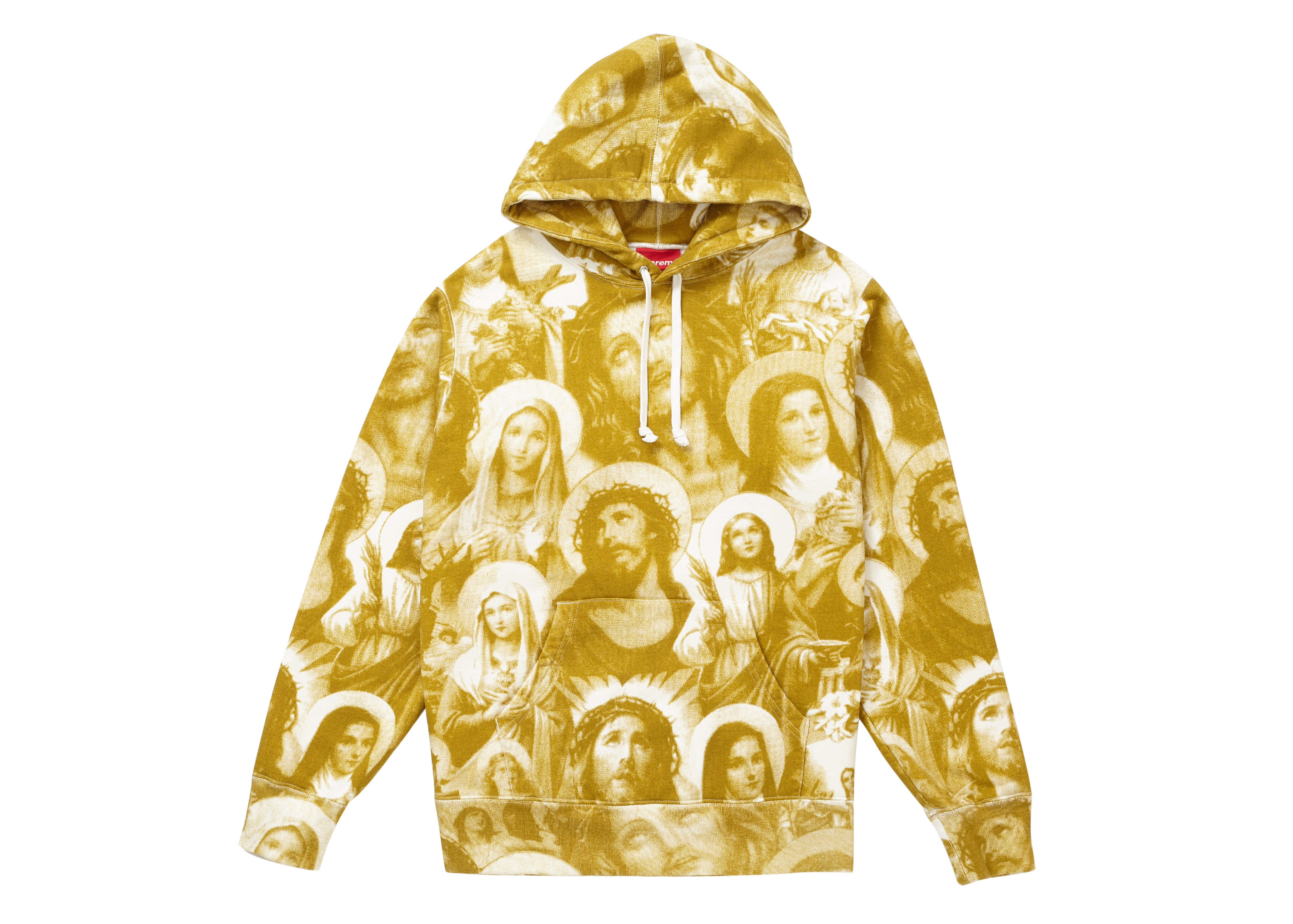 Supreme Jesus and Mary Hooded Sweatshirt Gold