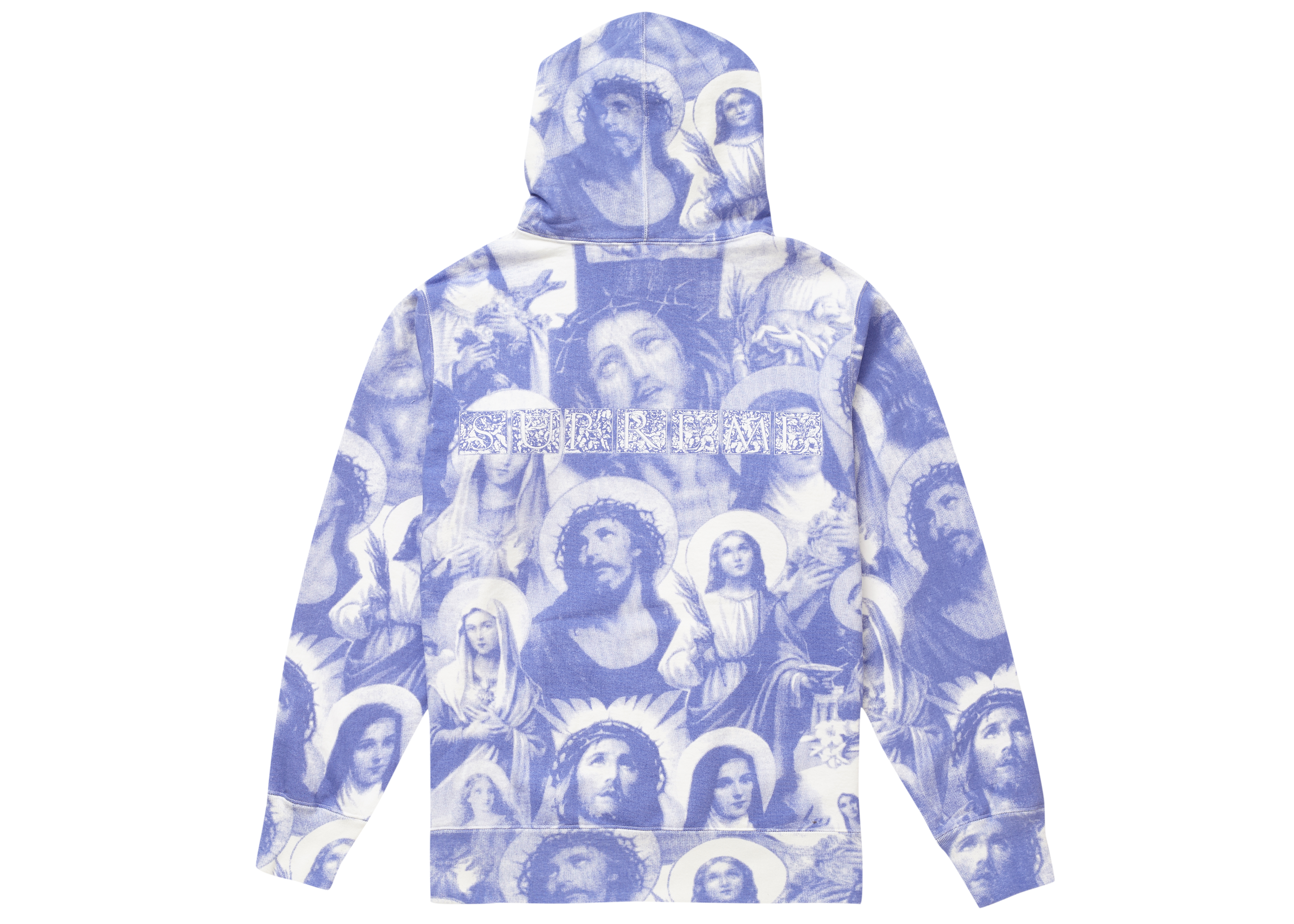 Supreme Jesus and Mary Hooded Sweatshirt Purple