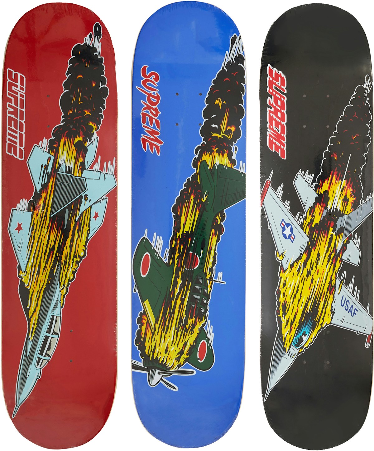 Supreme Jet Skateboard Deck Red/Royal/Black Set - FW20
