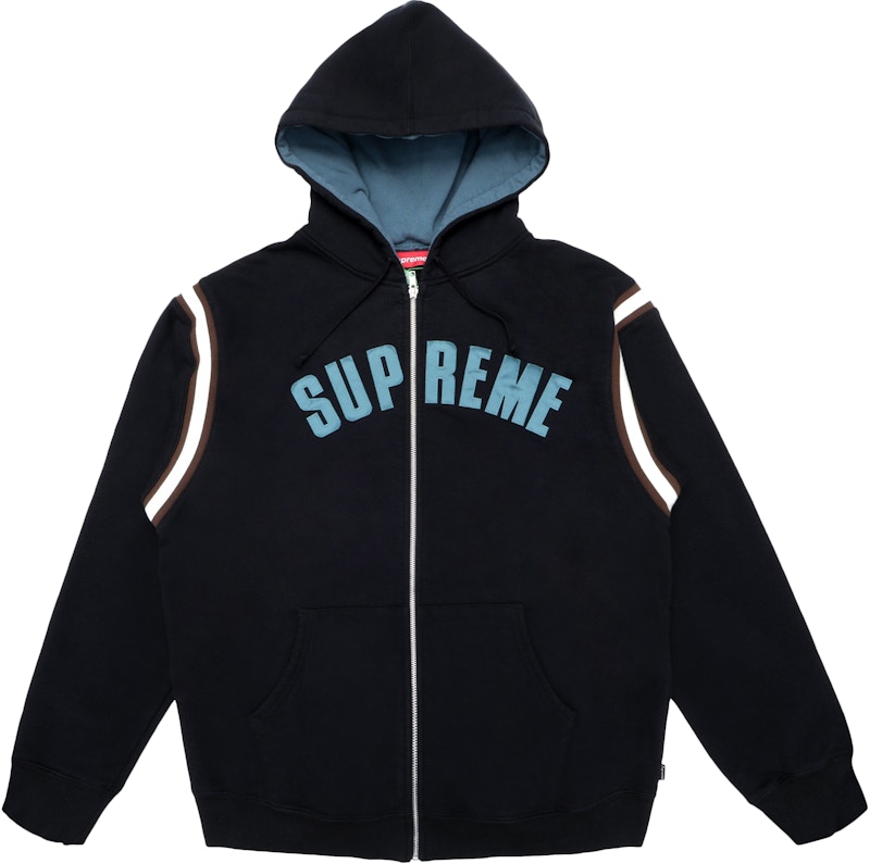 Supreme Jet Sleeve Zip Up Hooded Sweatshirt Black - SS18