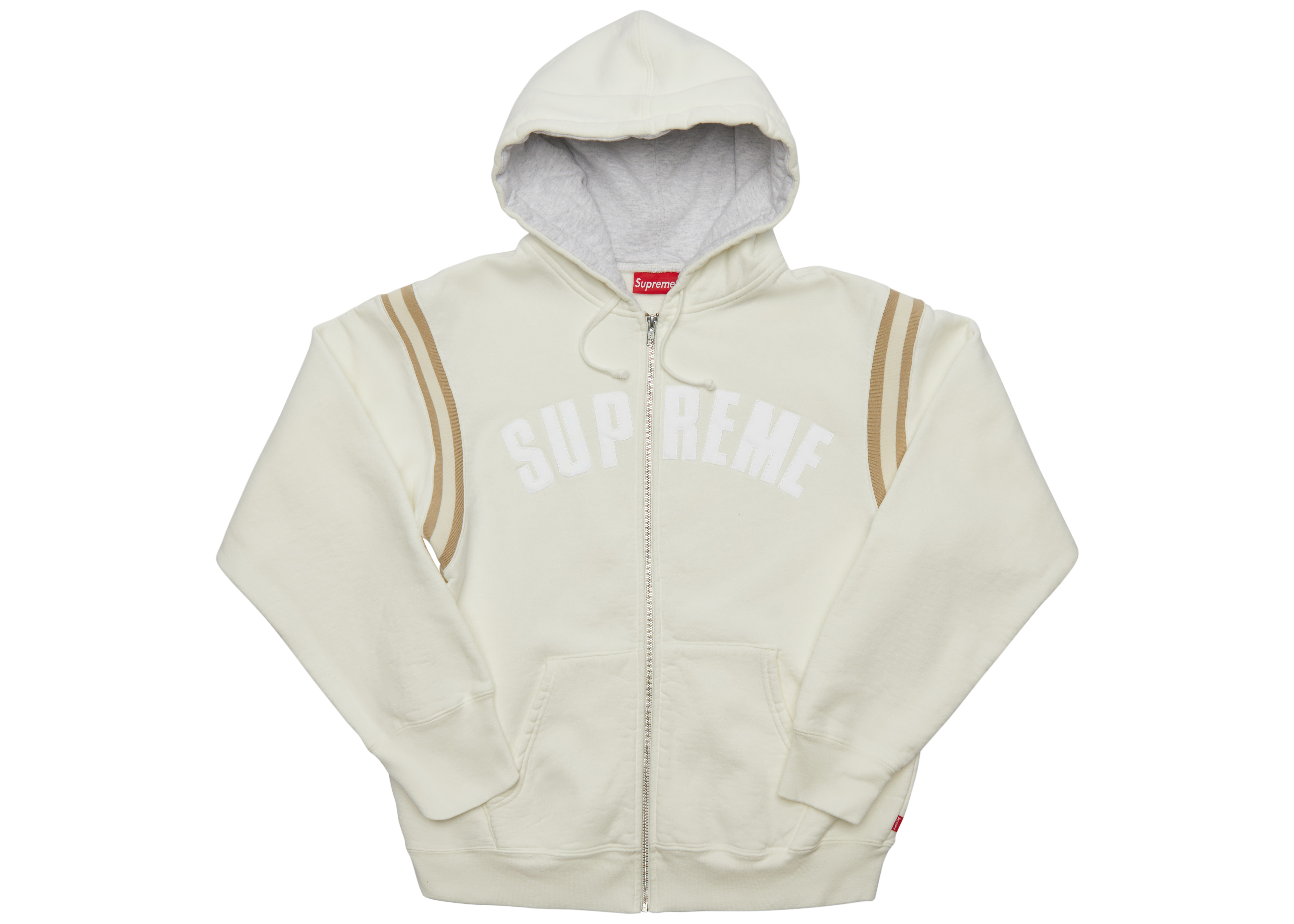Supreme Jet Sleeve Zip Up Hooded Sweatshirt White