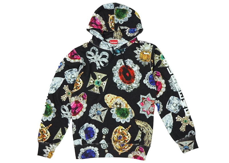 Supreme Jewels Hooded Sweatshirt Black Men's - FW18 - GB