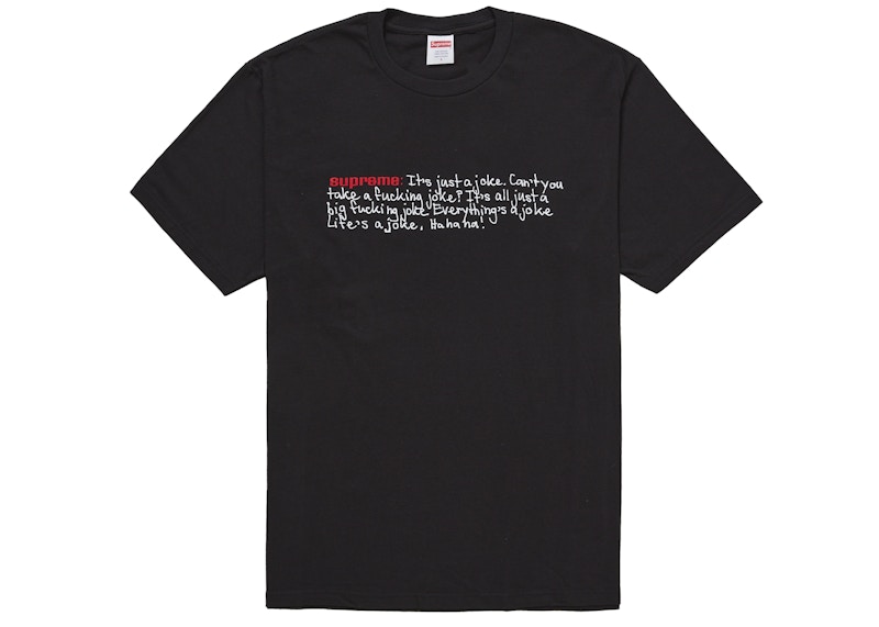 Supreme Joke Tee Black Men's - FW25 - US