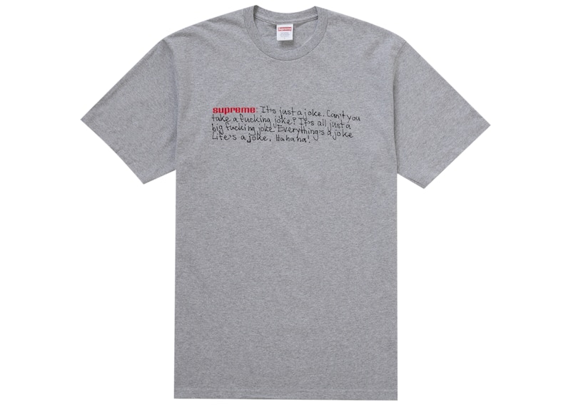 Supreme Joke Tee Heather Grey Men's - FW25 - US