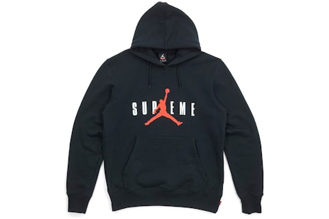 Supreme Jordan Pullover con cappuccio Nero Uomo FW15 IT