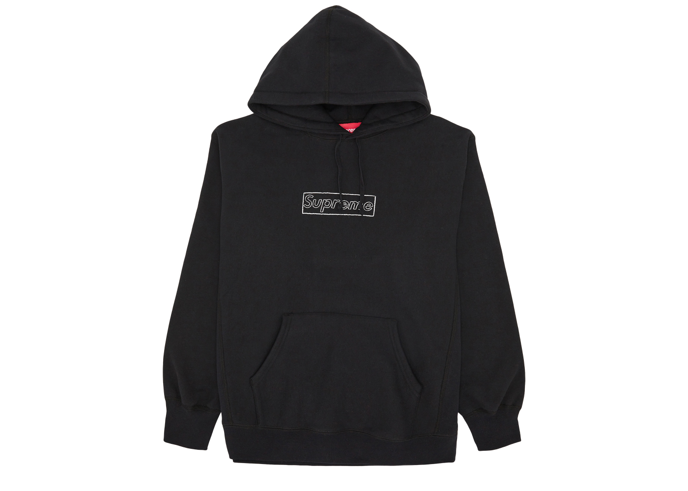 Supreme KAWS Chalk Logo Hooded Sweatshirt Black Men's - SS21 - US