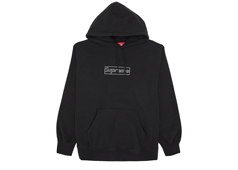 Supreme KAWS Chalk Logo Hooded Sweatshirt Black メンズ ...