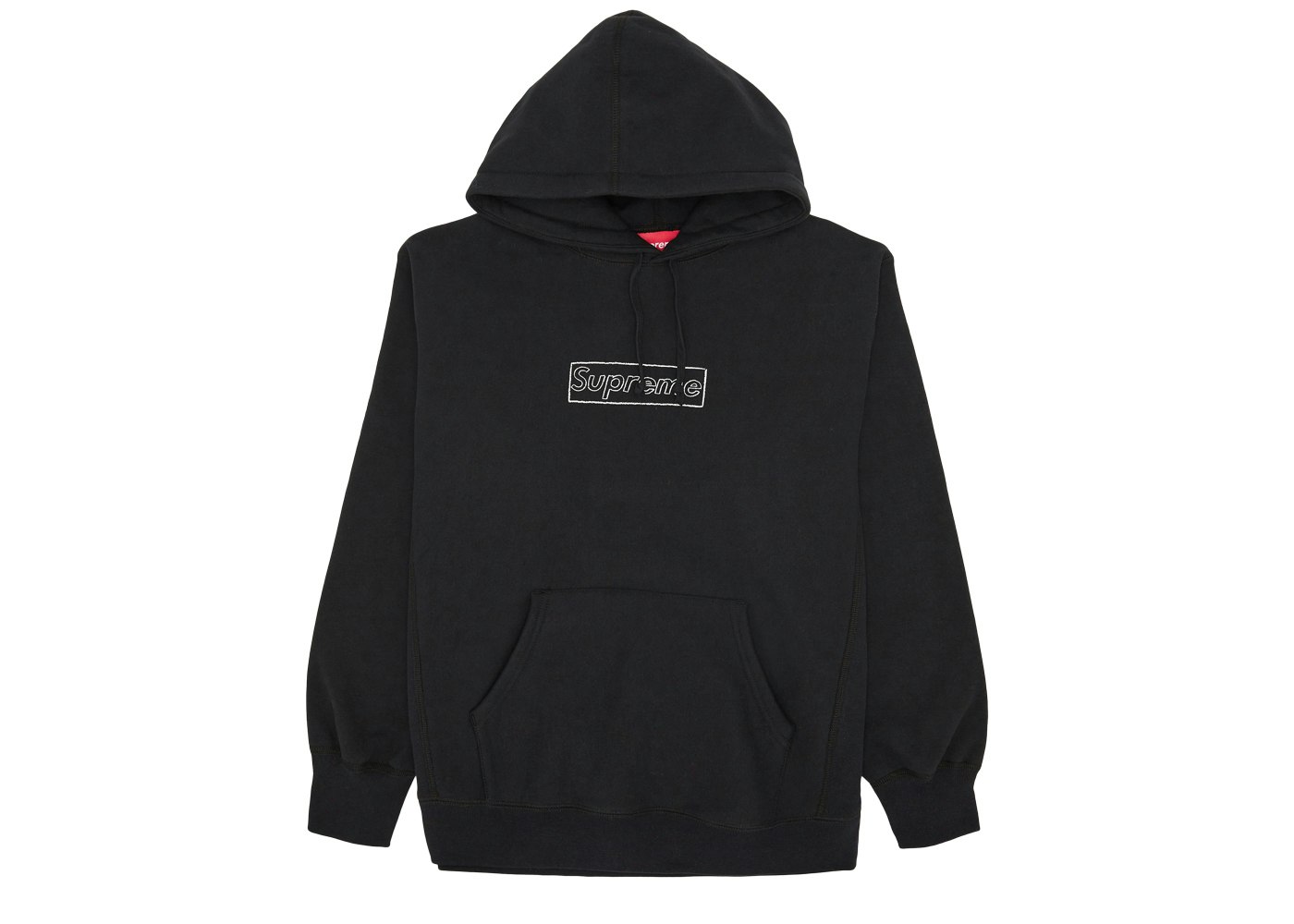 Supreme KAWS Chalk Logo Hooded Sweatshirt Black SS21 US