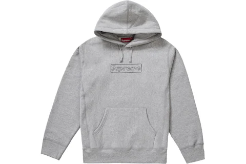 Supreme KAWS Chalk Logo Hooded Sweatshirt Heather Grey Men's - SS21 - US