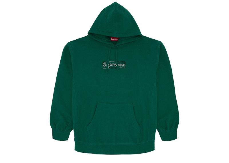 緑S supreme KAWS Chalk Logo Hooded Sweatshirt box pullover パーカー-