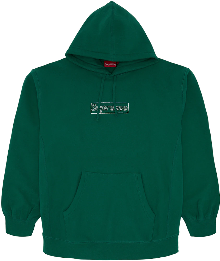 Supreme KAWS Chalk Logo Hooded Sweatshirt Light Pine Men's - SS21 - US