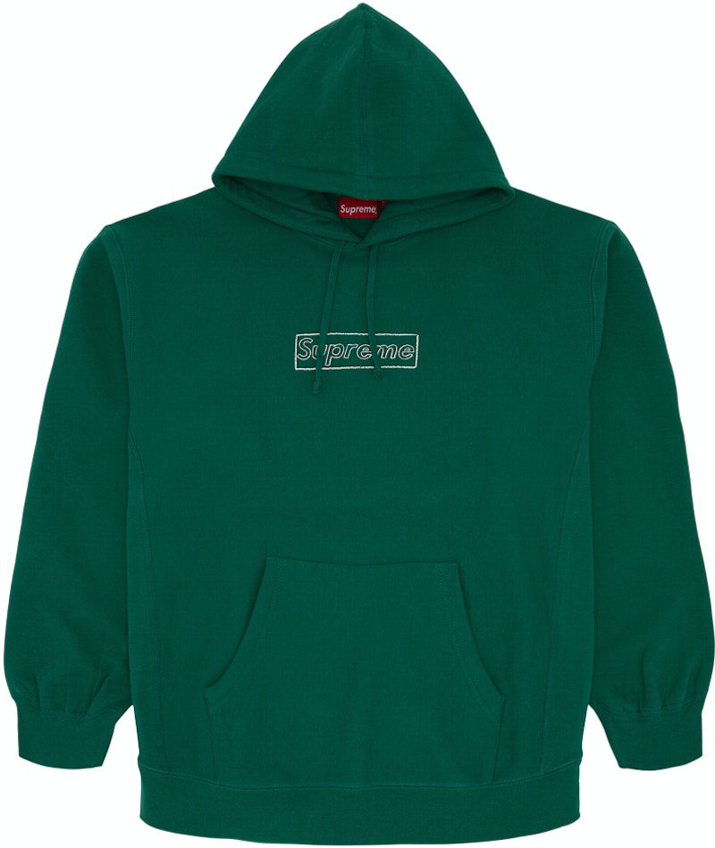 Supreme KAWS Chalk Logo Hooded Sweatshirt Light Pine - SS21