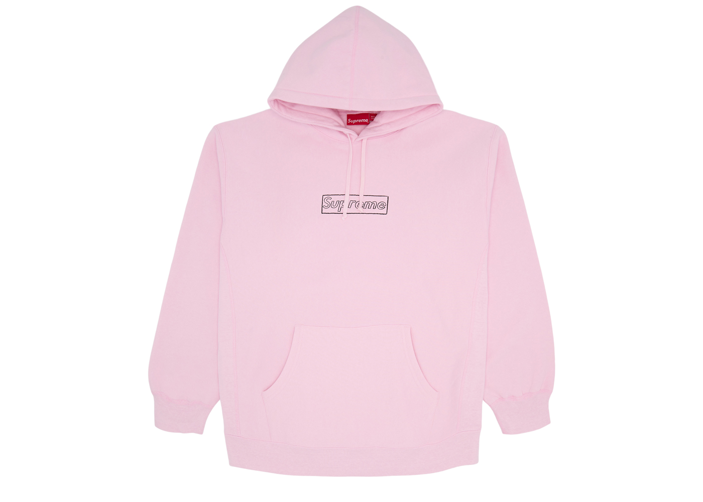 Supreme KAWS Chalk Logo Hooded Sweatshirt Light Pink Men's - SS21 - US