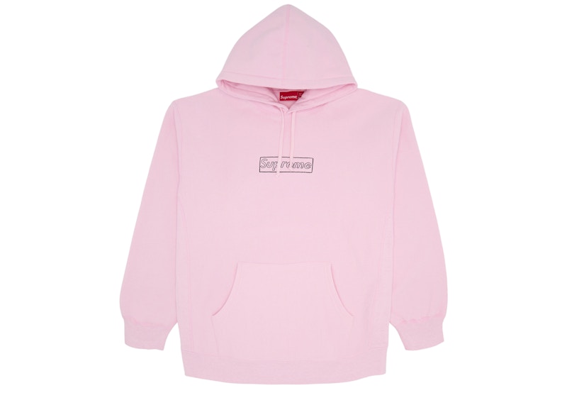 Supreme KAWS Chalk Logo Hooded Pink Sサイズメンズ - パーカー