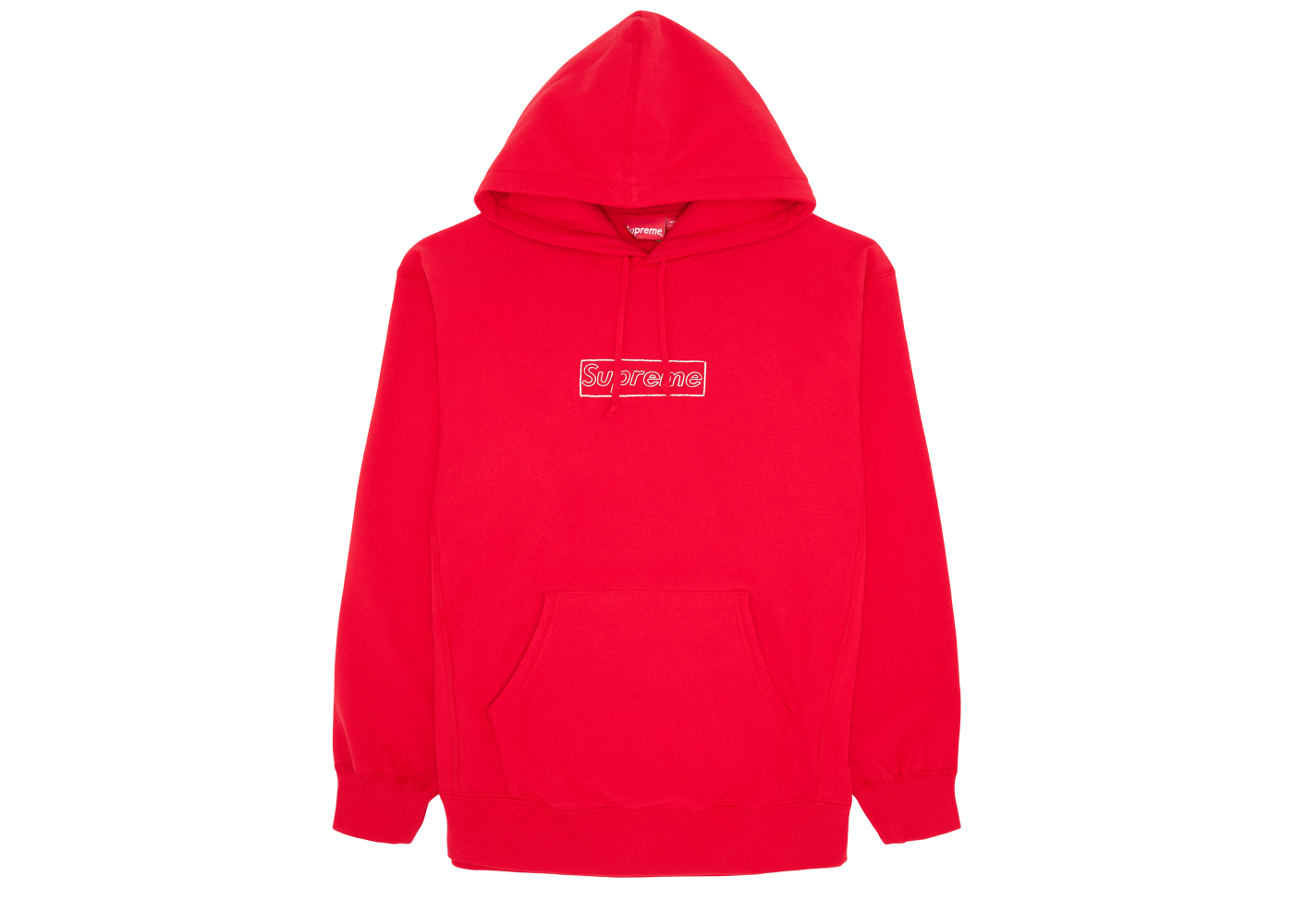 Supreme KAWS Chalk Logo Hooded Sweatshirt Red Men's - SS21 - US