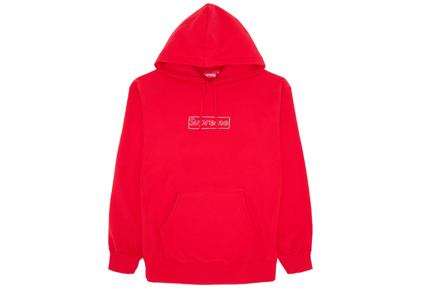 Supreme KAWS Chalk Logo Hooded Sweatshirt Red SS21 Men's US