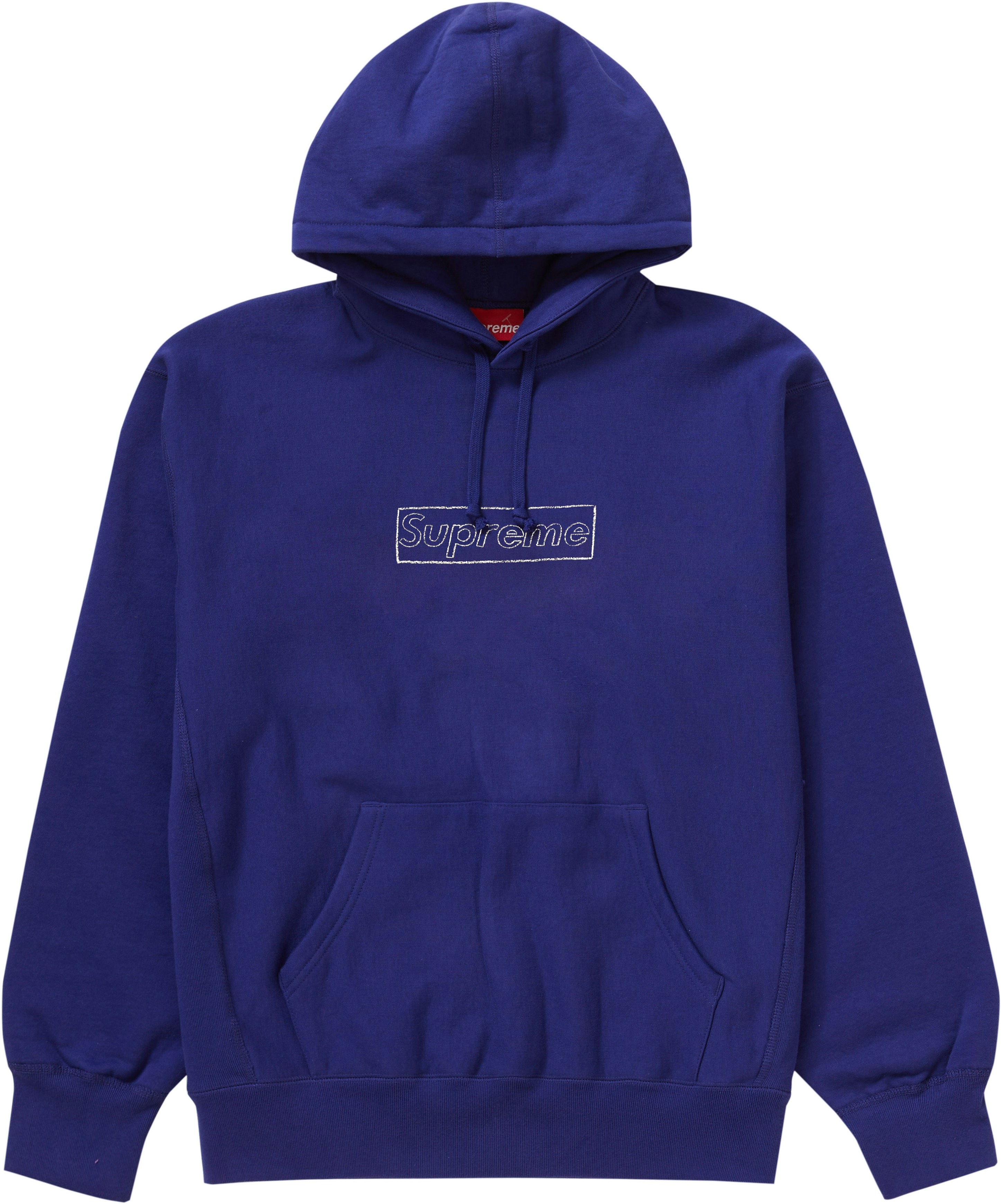 Supreme KAWS Chalk Logo Hooded Sweatshirt Washed Navy - SS21