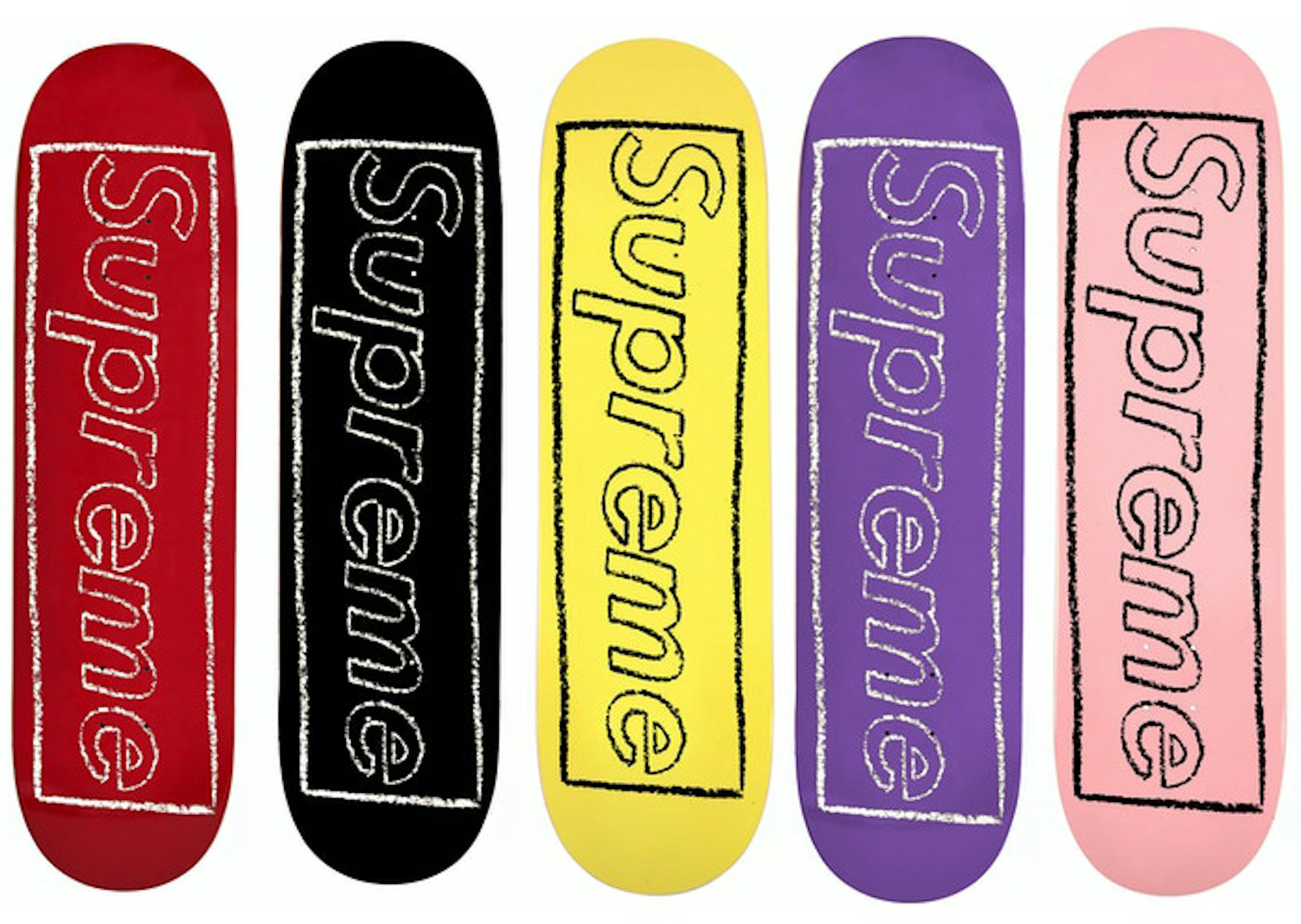 Supreme KAWS Chalk Logo Skateboard Deck Set