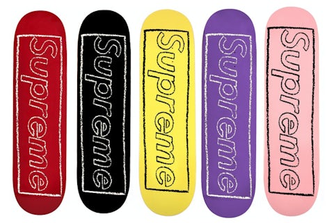 スケートボード Supreme Kaws Chalk Logo Skateboard Deck Supreme KAWS Chalk Logo Skateboard Deck Set - SS21 - US