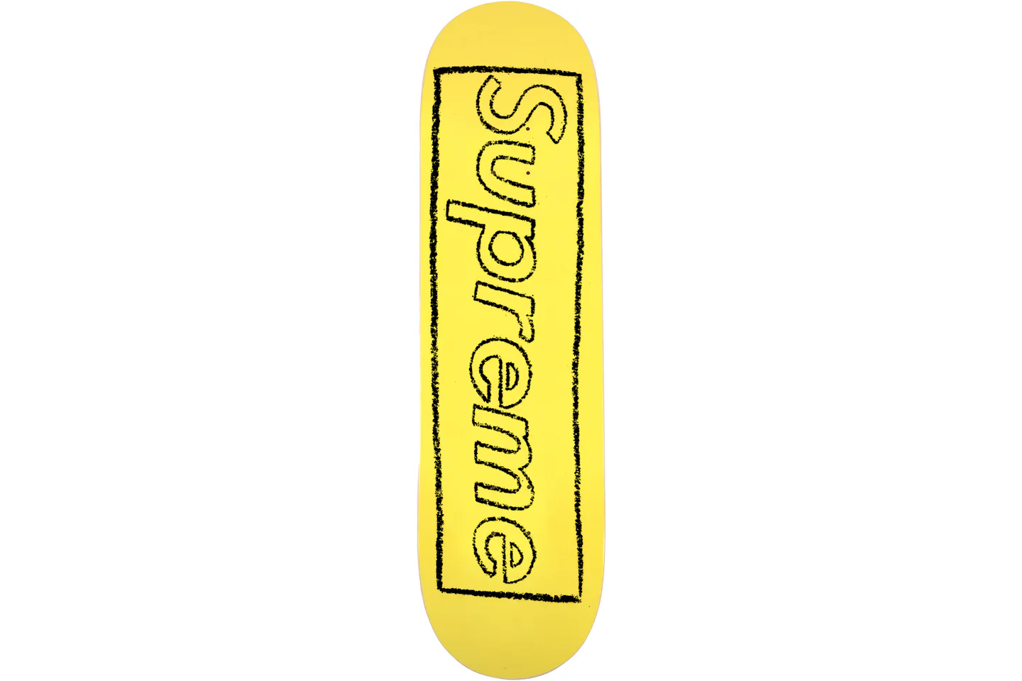 Supreme KAWS Chalk Logo Skateboard Deck Yellow - SS21